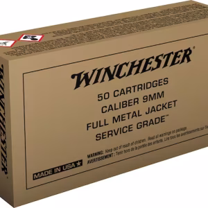 Winchester Ammunition 115 Grain Jacketed Hollow Point Brass 9mm 50Rds