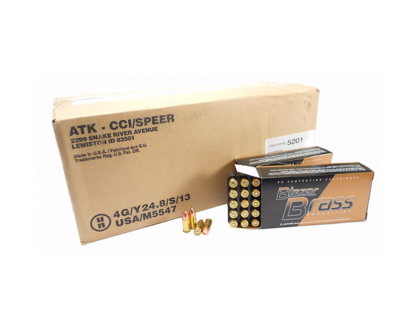 CCI Ammunition Blazer Brass 9mm FMJ 5201 10076683052015