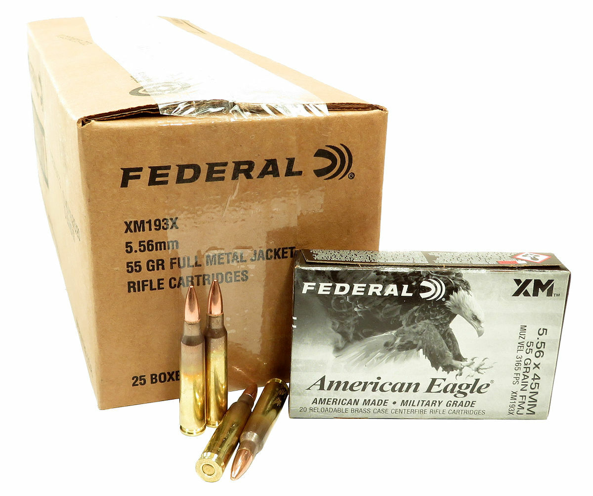 223 5.56x45 Ammo 55gr FMJ Federal American Eagle