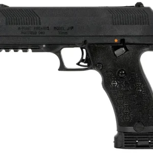 Hi-Point JXP 10mm pistol on a display with ammunition