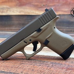 GLOCK G43 9MM Chocolate & Davidson’s Dark Earth with 3.39-inch barrel and 6-round capacity